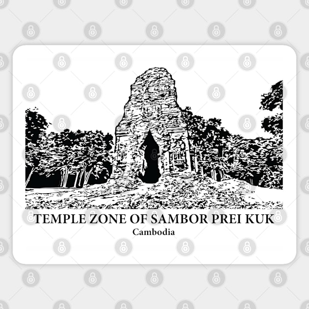 Temple Zone of Sambor Prei Kuk - Cambodia Magnet by Lakeric